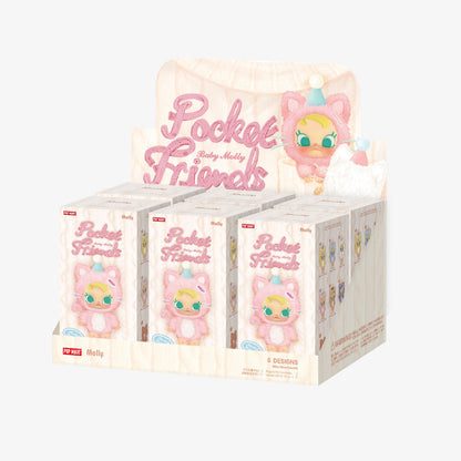 Sealed PopMart Baby Molly Pocket Friends vinyl plush pendant blind box by Ralphie's Funhouse, featuring cute collectible character.