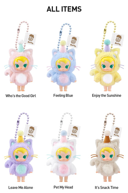 Sealed Popmart Baby Molly Pocket Friends vinyl plush pendant blind box by Ralphie's Funhouse, featuring colorful character design.