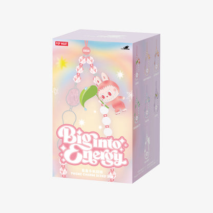Sealed POPMART Big into Energy Series Labubu phone charm blind box in original packaging, from Ralphie's Funhouse.