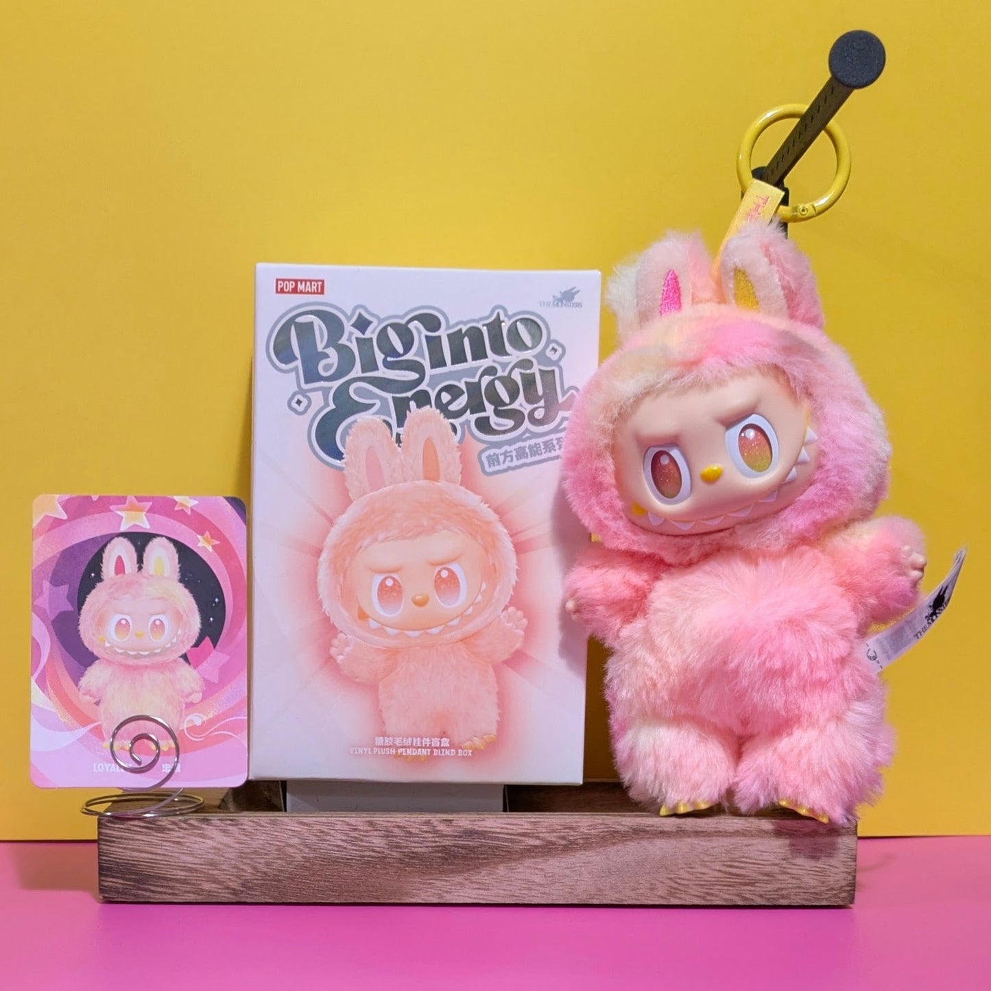 Sealed POPMART Big into Energy vinyl plush pendant blind box featuring Labubu from Ralphie's Funhouse in stock.