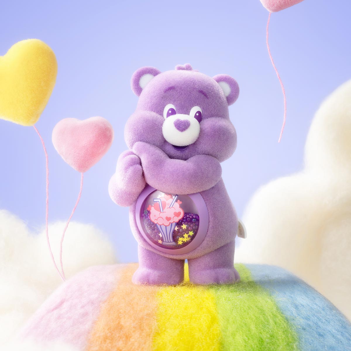 Sealed blind box of POPMART Care Bears Colorful Hugs Series figures by Ralphie's Funhouse, featuring vibrant, collectible Care Bears characters.