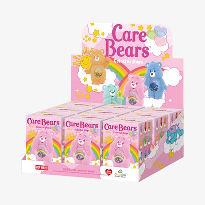 Sealed POPMART Care Bears Colorful Hugs Series figure from Ralphie's Funhouse in a blind box, featuring vibrant Care Bears characters.
