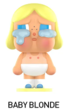 Blind box image of Crybaby Crying Again Series figures by Ralphie's Funhouse, featuring colorful collectible figures with expressive faces.