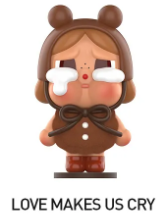 Blind box figure from Ralphie's Funhouse Crybaby Crying Again Series by Popmart, featuring a colorful, crying cartoon character.