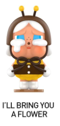 Blind box figure from Ralphie's Funhouse Crybaby Crying Again Series by Popmart, featuring a colorful, crying cartoon character.