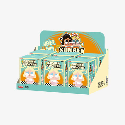 Sealed PopMart CryBaby Sunset Concert Series plush pendant blind box from Ralphie's Funhouse, featuring colorful plush character design.