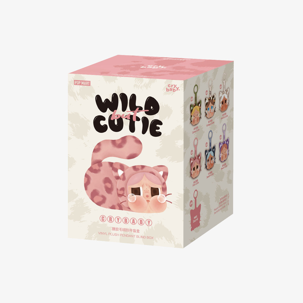 Sealed blind box featuring Ralphie's Funhouse Popmart Crybaby Wild but Cutie vinyl plush pendant collectible in bright, playful packaging.