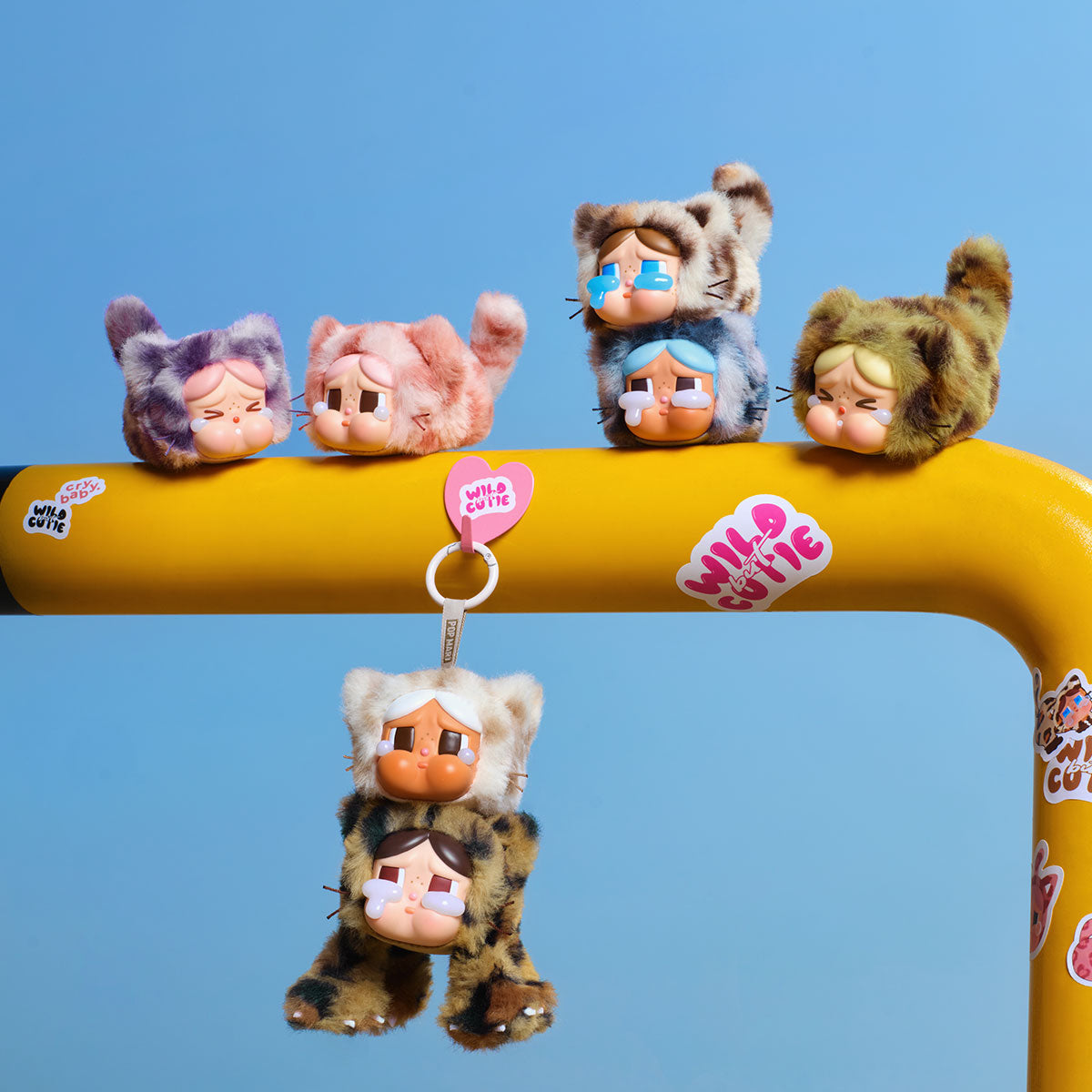 Sealed Popmart Crybaby Wild but Cutie Series vinyl plush pendant blind box from Ralphie's Funhouse, featuring colorful character design.