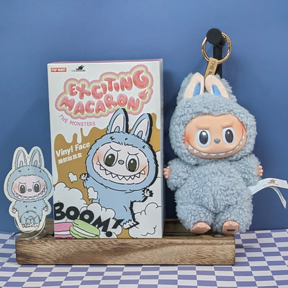 Sealed POPMART Labubu Macaron Vinyl Face blind box from Ralphie's Funhouse, featuring colorful vinyl collectible toy inside.