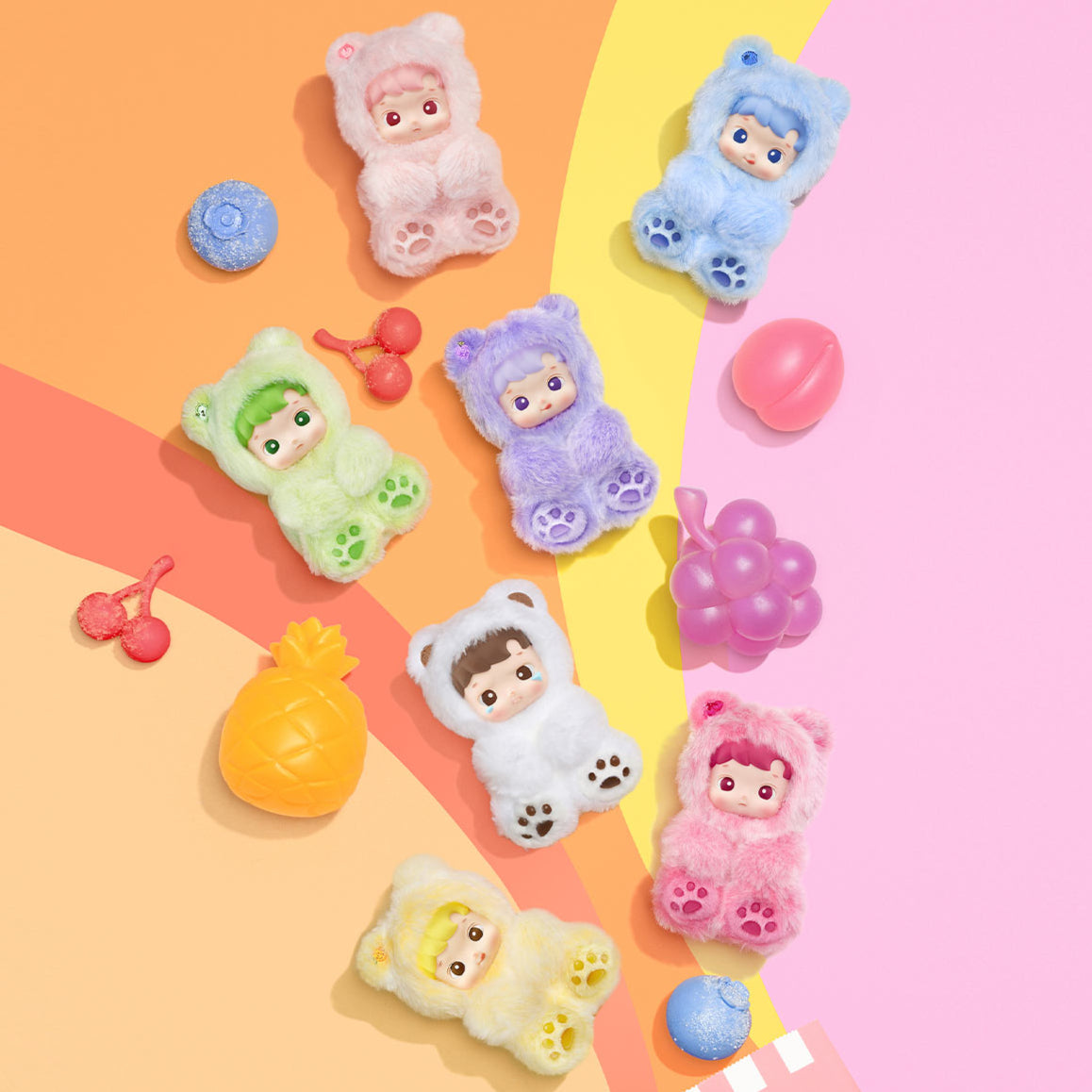 Sealed POPMART HACIPUPU Gummy Bear Series vinyl plush pendant blind box by Ralphie's Funhouse, featuring colorful gummy bear design.