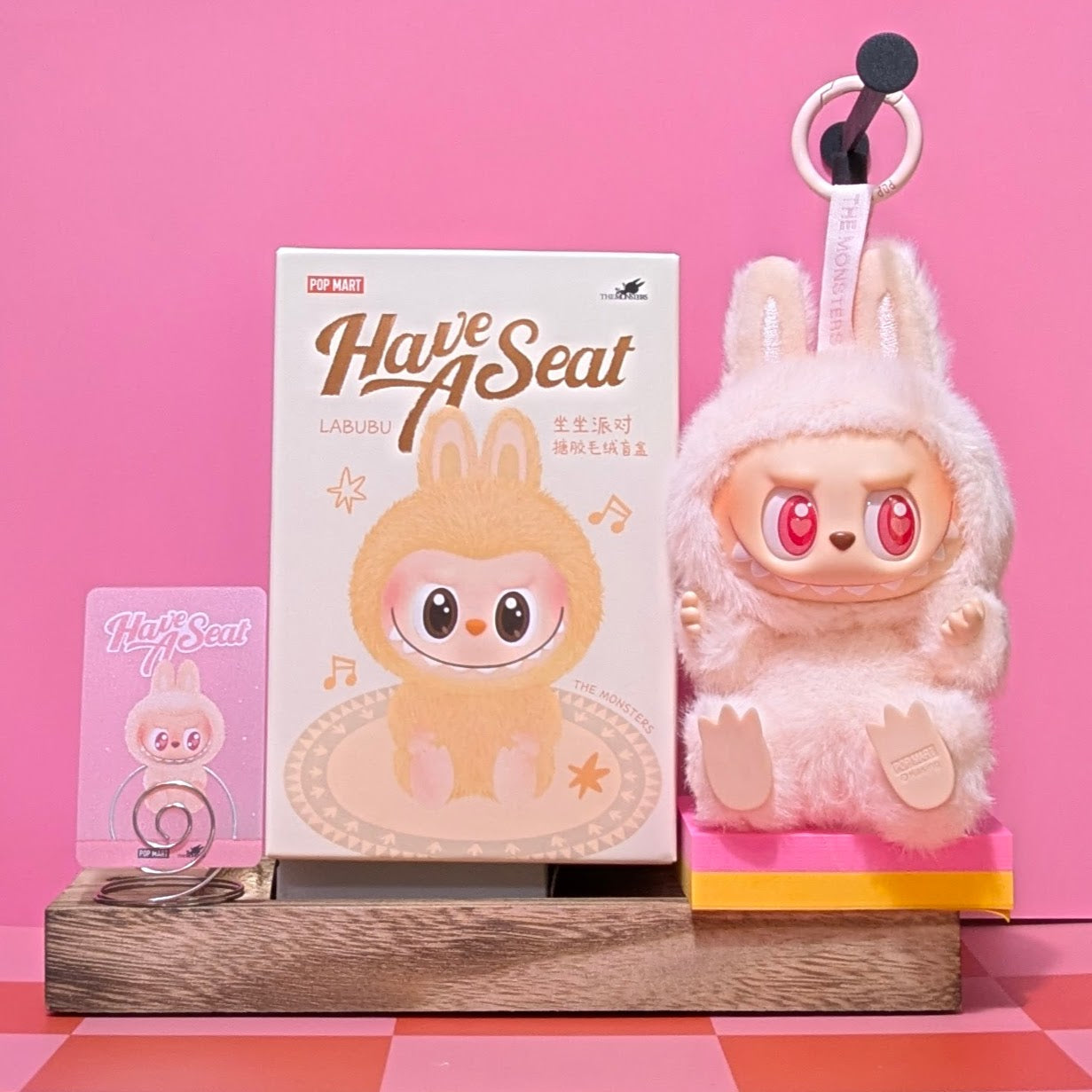 Sealed PopMart Have a Seat Vinyl Plush Blind Box featuring Labubu character from Ralphie's Funhouse, in stock.