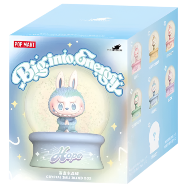 Sealed POPMART Labubu Big into Energy Series crystal ball figure from Ralphie's Funhouse, in its original packaging.