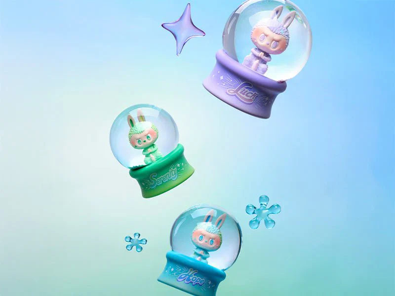 Sealed Ralphie's Funhouse POPMART Labubu Big into Energy Series crystal ball figure in original packaging.