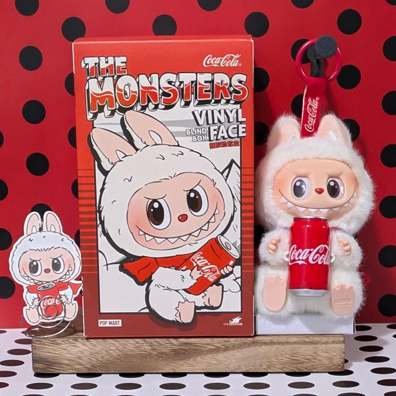 Sealed POPMART Labubu Coca-Cola Series vinyl figure in the Ralphie's Funhouse blind box, featuring a vinyl face design.