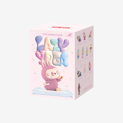 Sealed POPMART Labubu Lazy Yoga Series blind box containing collectible figures by Ralphie's Funhouse, unopened and in stock.