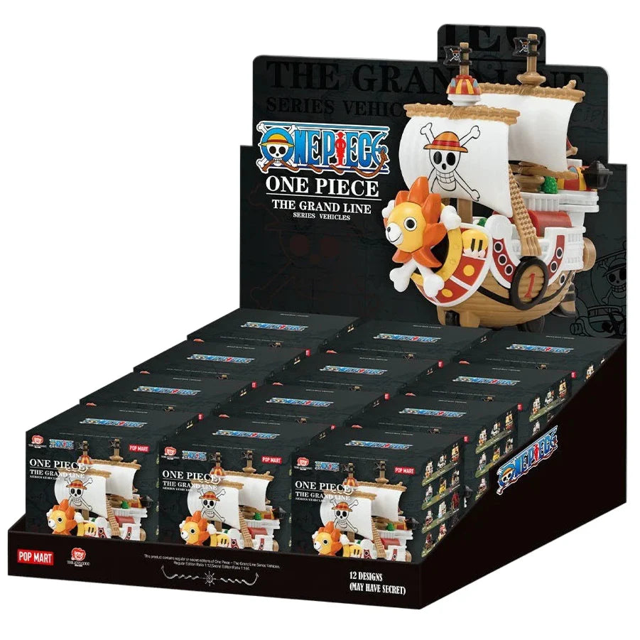 Sealed blind box of POPMART One Piece: The Grand Line Series toy from Ralphie's Funhouse, featuring colorful character packaging.