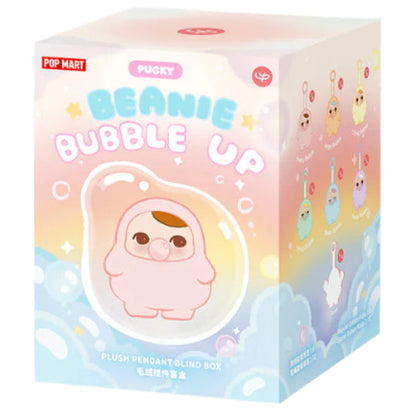 Sealed Popmart Pucky Beanie Bubble Up Series plush pendant blind box featuring a colorful, collectible plush toy from Ralphie's Funhouse.