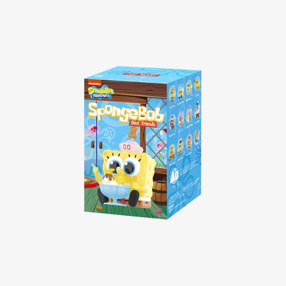 Sealed blind box of Ralphie's Funhouse POPMART SpongeBob Best Friends Series figures with colorful character artwork.