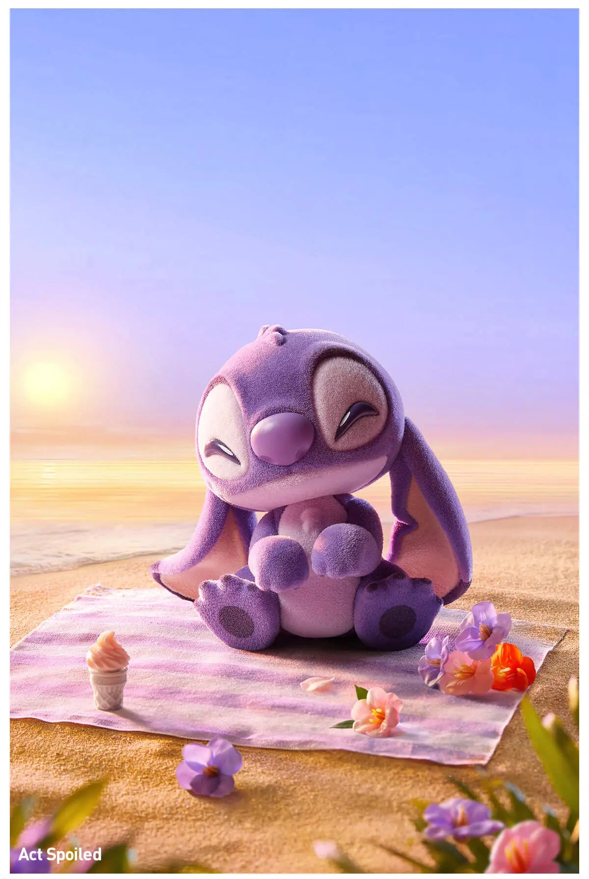 Sealed POPMART Disney Stitch Little Emotions Series figure in unopened blind box, featuring colorful Stitch design.