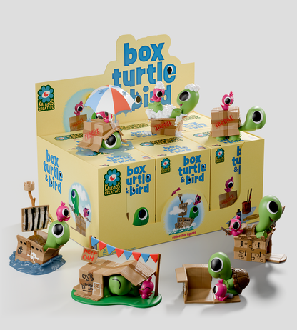 Sealed Kaleidos Creative box turtle and bird blind box by Ralphie's Funhouse showing colorful packaging and product images.