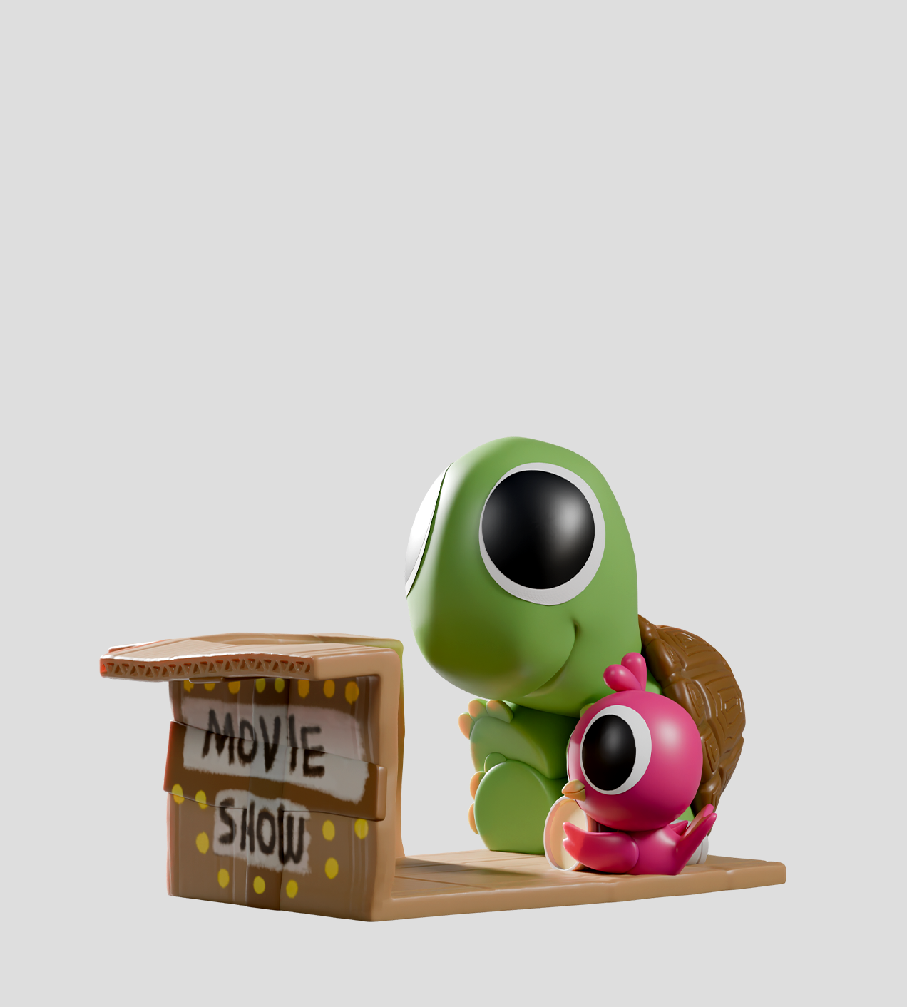 Sealed Kaleidos Creative blind box featuring a box turtle and bird collectible figures from Ralphie's Funhouse.