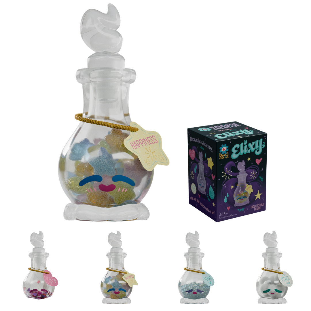 Sealed Ralphie's Funhouse Kaleidos Creative Elixy blind box, colorful packaging with vibrant illustrations and branding.