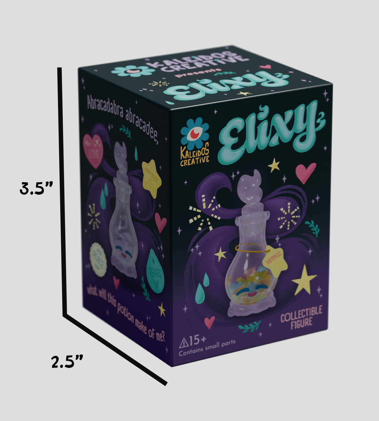 Sealed Kaleidos Creative Elixy Blind Box by Ralphie's Funhouse featuring colorful artwork and collectible design inside.