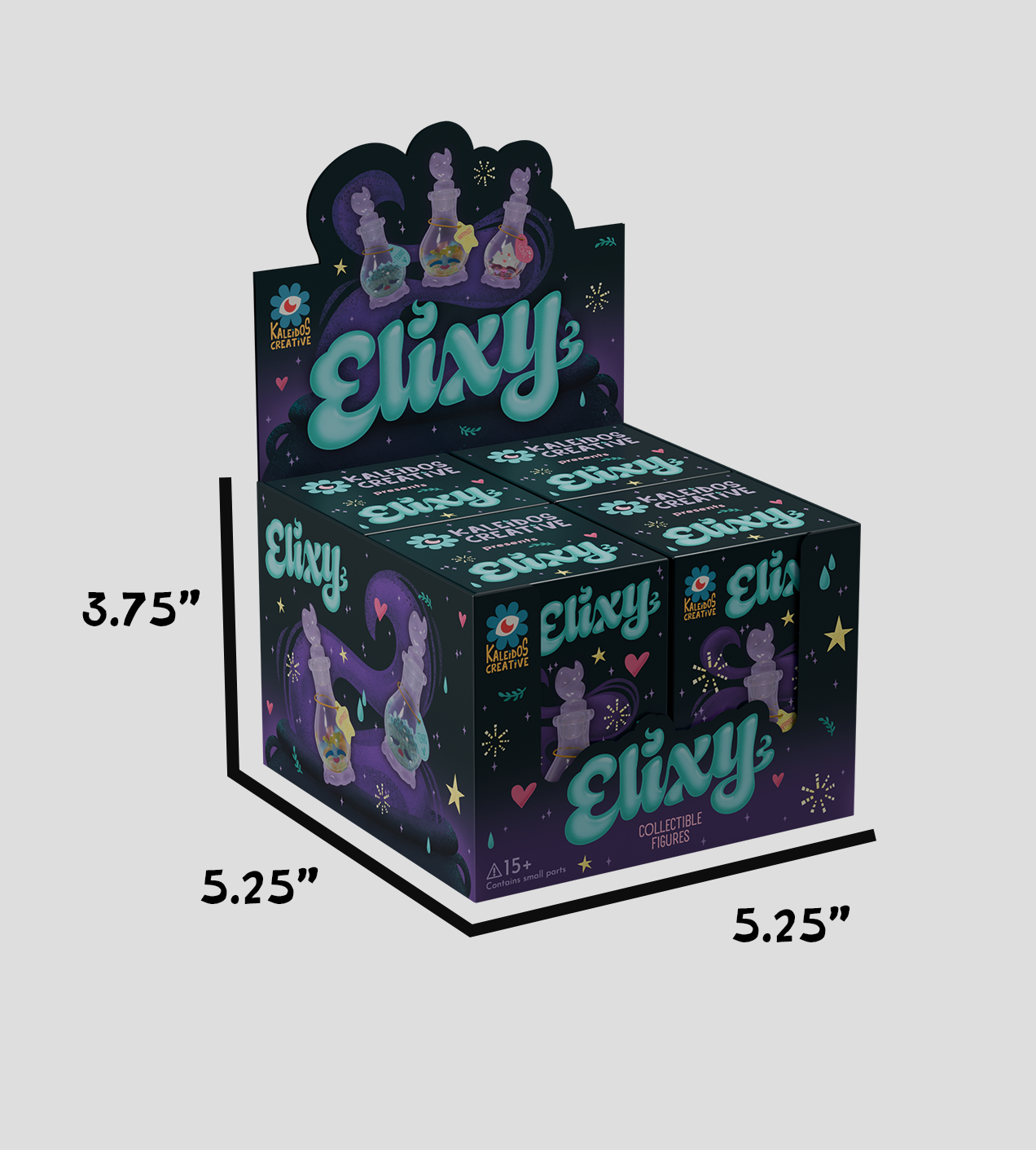 Sealed Ralphie's Funhouse Kaleidos Creative Elixy blind box featuring colorful, artistic toy inside with vibrant packaging.