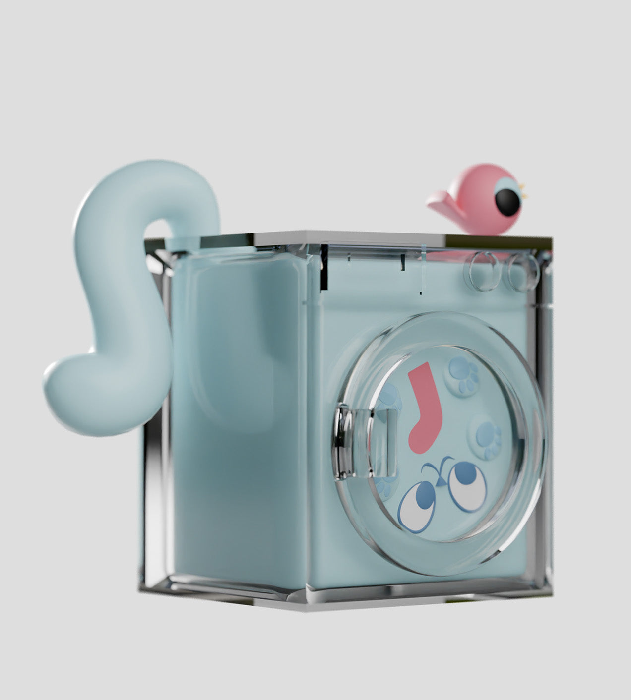 Sealed Kaleidos Creative Ghost Cat blind box by Ralphie's Funhouse showing a colorful cat figure inside a clear box.