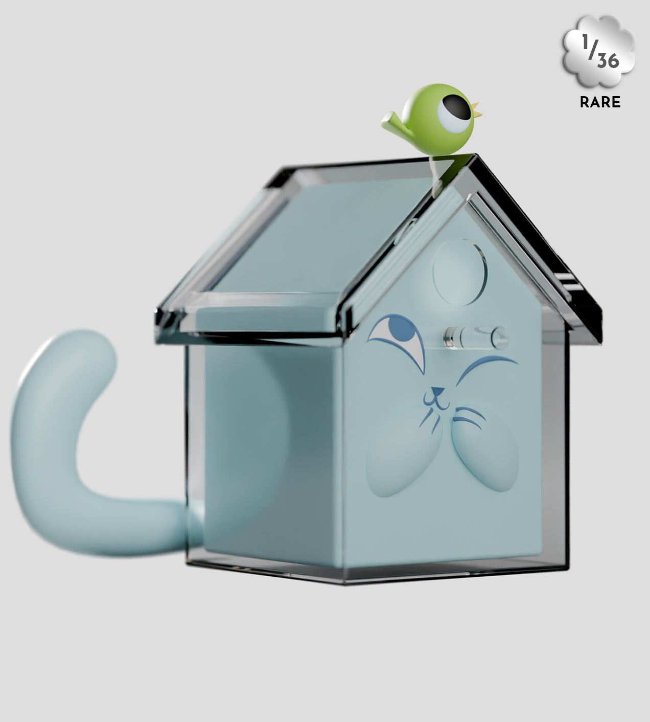 Sealed Kaleidos Creative Ghost Cat blind box by Ralphie's Funhouse showing colorful packaging and mystery collectible inside.