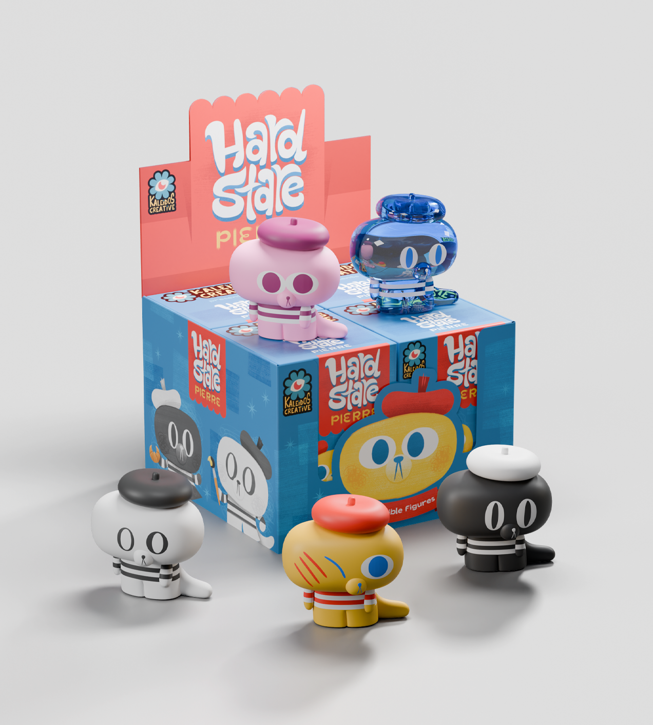 Sealed Kaleidos Creative Hard Stare Pierre blind box by Ralphie's Funhouse with colorful design and packaging.