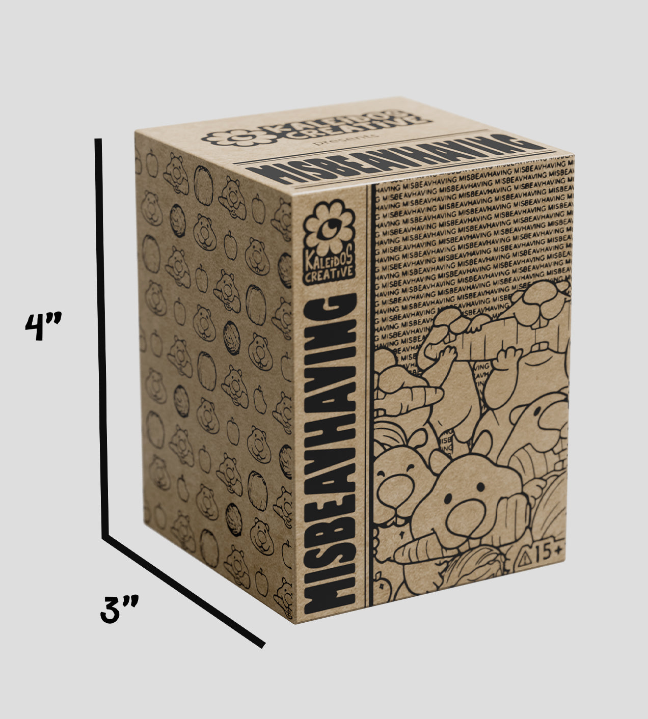 Sealed Kaleidos Creative MISBEAVHAVING blind box from Ralphie's Funhouse, featuring colorful, playful packaging.