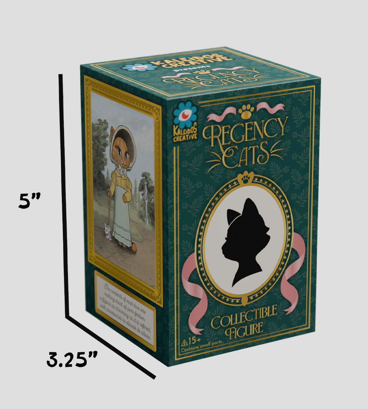 Sealed Regency Cats blind box by Kaleidos Creative, featuring colorful illustrated cat characters in a collectible packaging.