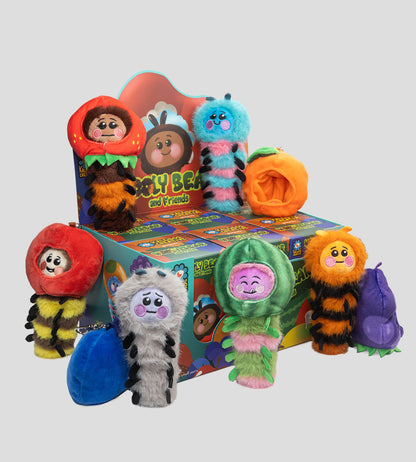 Sealed Ralphie's Funhouse Kaleidos Creative Wooly Bear plush keychain blind box with colorful bear and animal friends design.