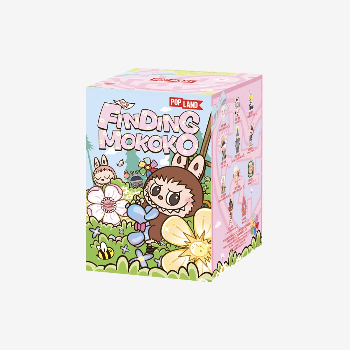 Sealed blind box featuring Popmart Labubu Finding Mokoko Series figures from Ralphie's Funhouse, unopened collectible toy packaging.