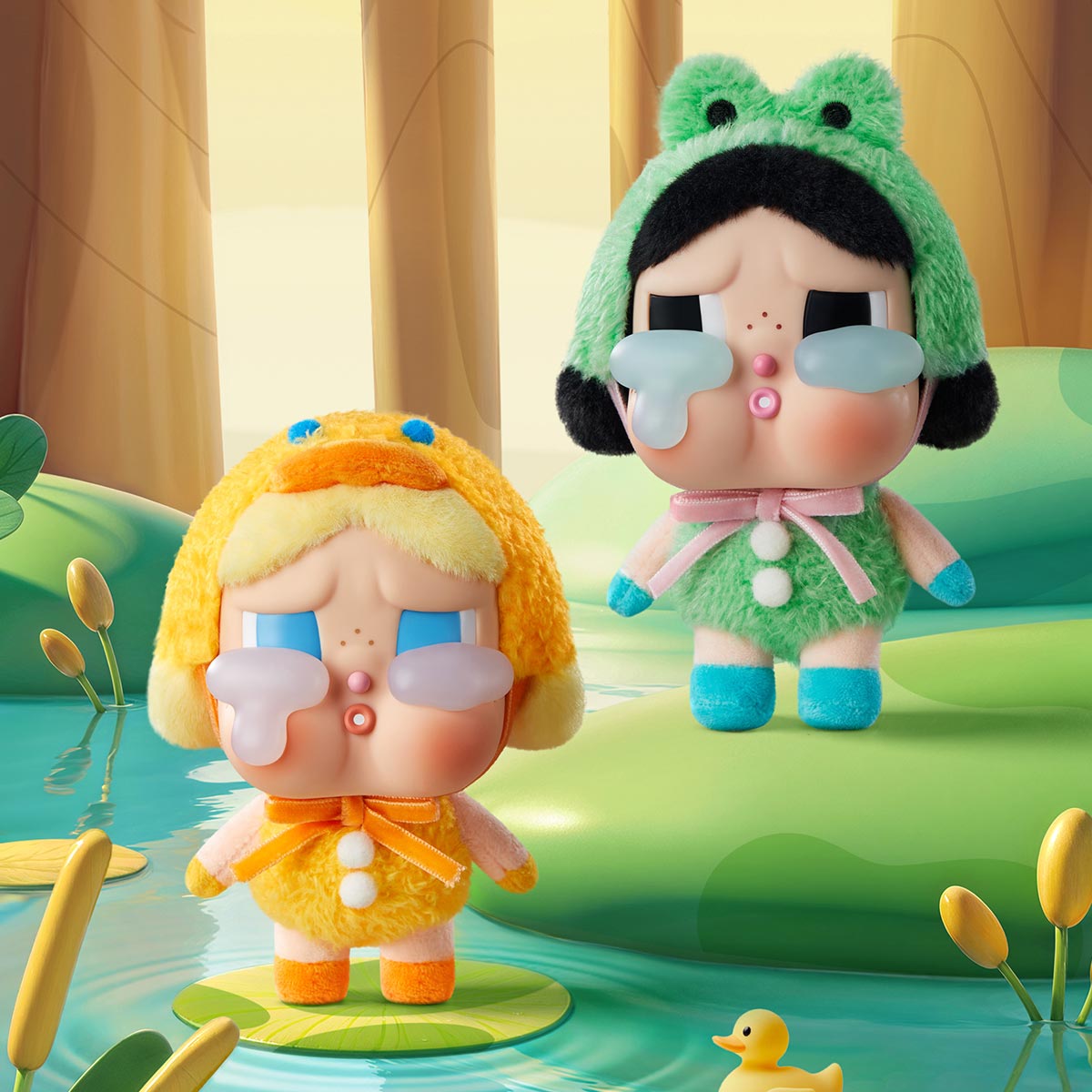Sealed Ralphie's Funhouse POPMART Crybaby Crying Again Series vinyl face plush blind box, collectible toy in original packaging.