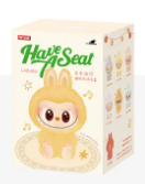 Restock October Popmart Have a Seat Labubu vinyl plush blind box by Ralphie's Funhouse, featuring a colorful plush toy with a seated pose.
