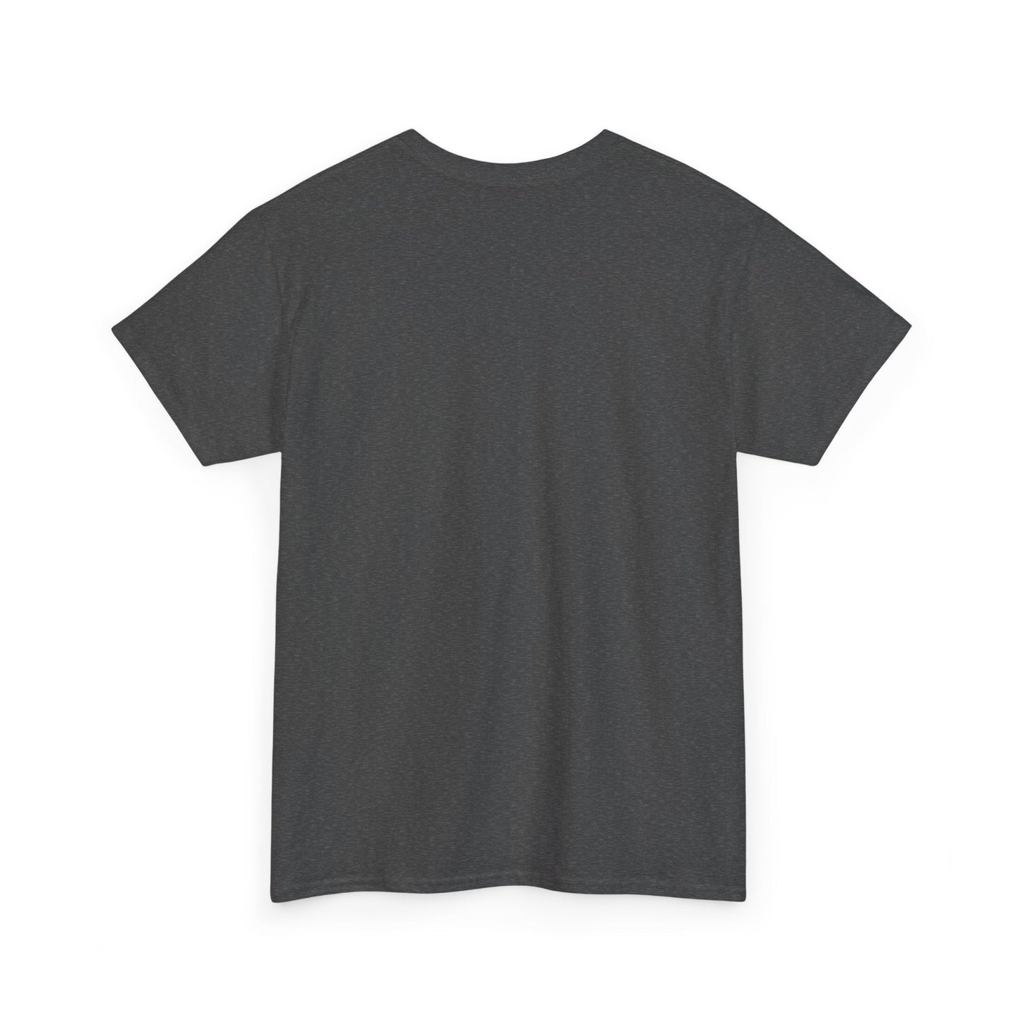 Unisex heavy cotton T-shirt with "I Miss America" star graphic, by Ralphie's Funhouse, shown in black and white.