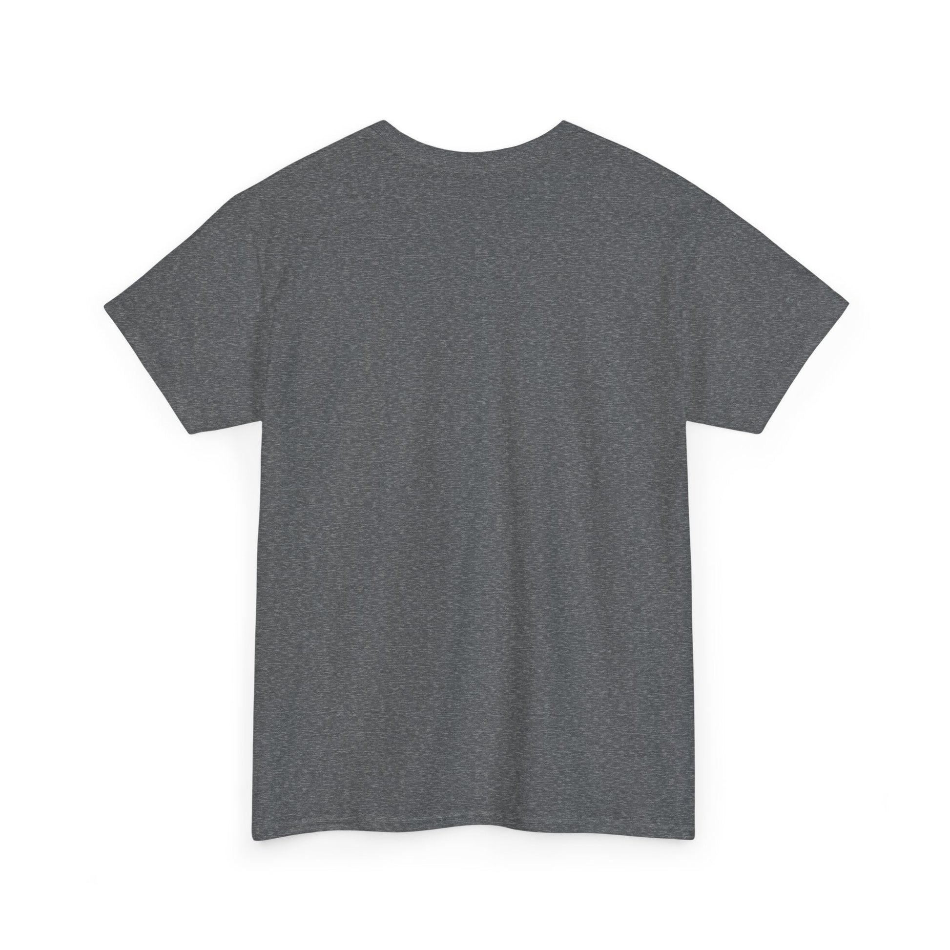 Unisex heavy cotton T-shirt in Heather Military Green featuring "I Miss America" heart graphic by Ralphie's Funhouse.