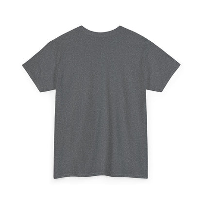 Unisex heavy cotton T-shirt in Heather Military Green featuring "I Miss America" heart graphic by Ralphie's Funhouse.