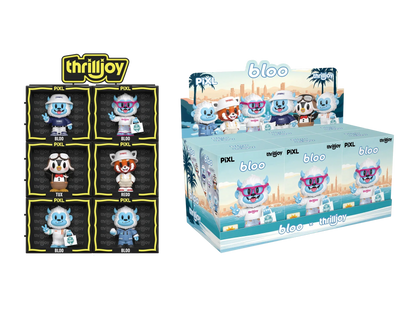 Sealed Ralphie's Funhouse Thrilljoy BLOO-niverse PIXL blind box vinyl featuring colorful characters and a chance to win rare chase pieces.