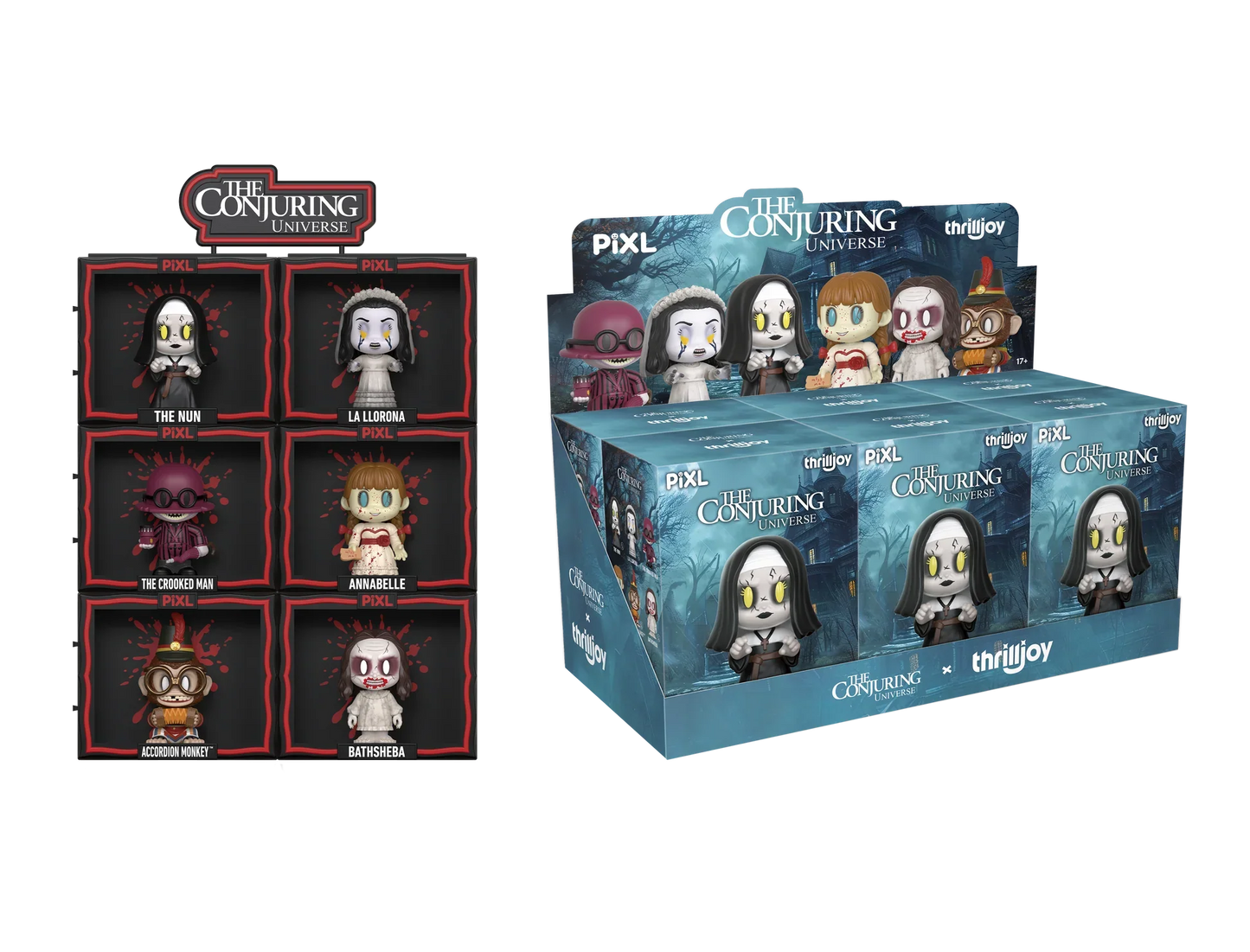 Sealed Ralphie's Funhouse Thrilljoy The Conjuring Universe PIXL blind box vinyl with chance for rare chase piece and 12-inch MEGA PIX.