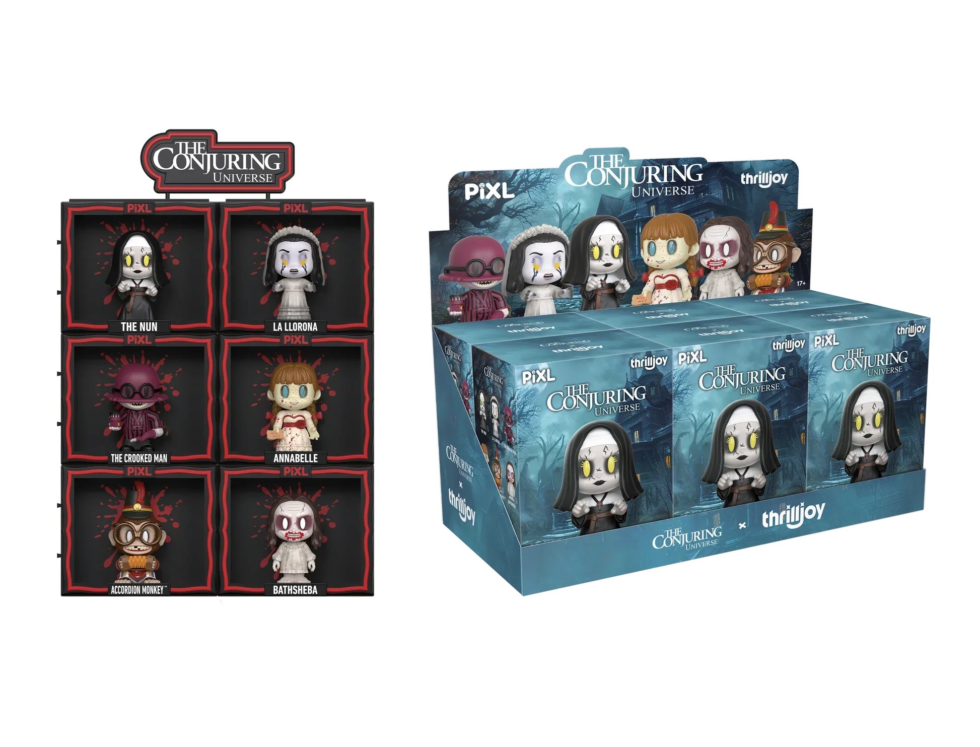 Sealed Ralphie's Funhouse Thrilljoy The Conjuring Universe PIXL blind box vinyl with chance for rare chase piece and 12-inch MEGA PIX.
