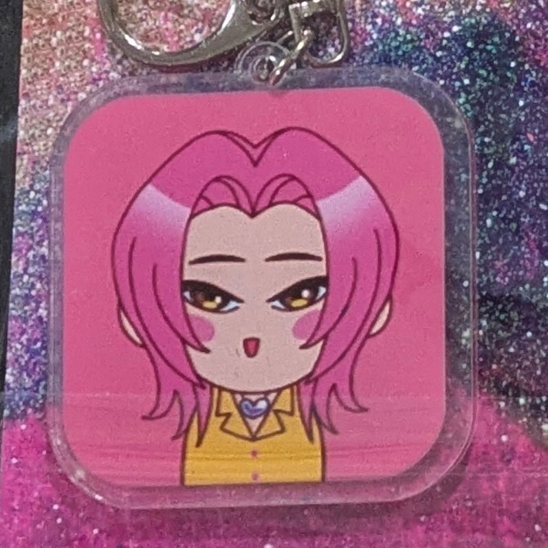 K-POP Demon Hunters Chibi Keychain featuring individual member Zoey from Ralphie's Funhouse, colorful and detailed character design.