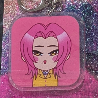 K-POP Demon Hunters Chibi Keychain featuring individual member Zoey from Ralphie's Funhouse, colorful and detailed character design.