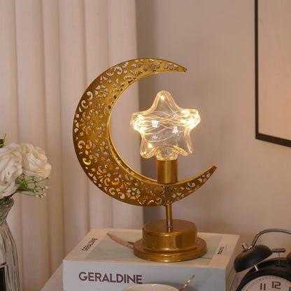 Ramadan Iron Star & Crescent Lamp Festive Candle Holder Decor (MAC399)