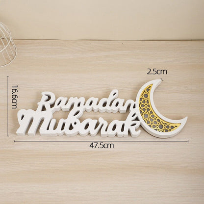 Ramadan Mubarak LED Moon Decor Crescent Craft Ornament (MAC393)