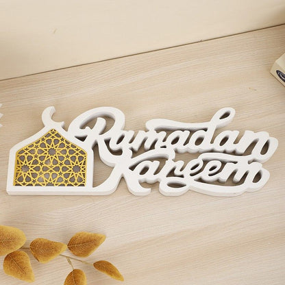 Ramadan Mubarak LED Moon Decor Crescent Craft Ornament (MAC393)