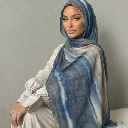 Rayon Gradient Tie-Dye Scarf  | Rayon Gradient Hijab (MH216)