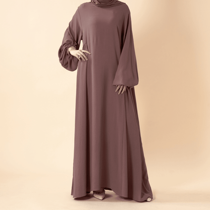 Relaxed Fit Lantern Sleeves Crepe Abaya (MA190)